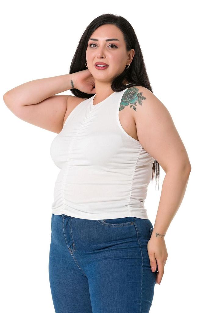 Women's Style Big Size Body Plus Size Halter Neck Mink Body With Draped Front And Sides