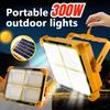 Solar Flood Light Portable Pro-IP67 Waterproof Spotlight Backup Tripod Jobsite/Camping Reflector|3 Modes No Wiring Needed