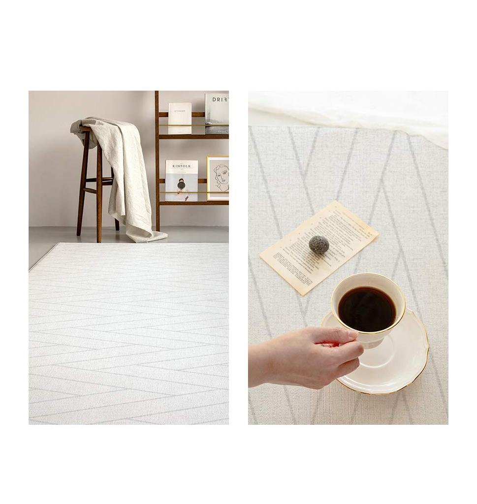 PARKLON Soft Cushion Mat Playmat X 190 X Reversible Mat Baby Herringbone (130 1.2cm) (Soundproof/Waterproof) (Double gray/Size M)