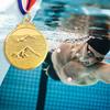 Zinc Alloy Swimming Competition Medal Neck Ribbon Sports Award Winner Round Medal  Training Awards