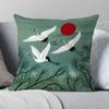 Luxury Home Decor Cushion Cover Chinese Style Crane Embroidery Style Pattern Printed Pillow Cover Office Sofa Cushion Cover