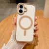 Роскошный прозрачный чехол для телефона MagSafe для iPhone 16 15 14 13 12 11 Pro Max 16e 15 Plus Магнитная беспроводная зарядка Задняя крышка