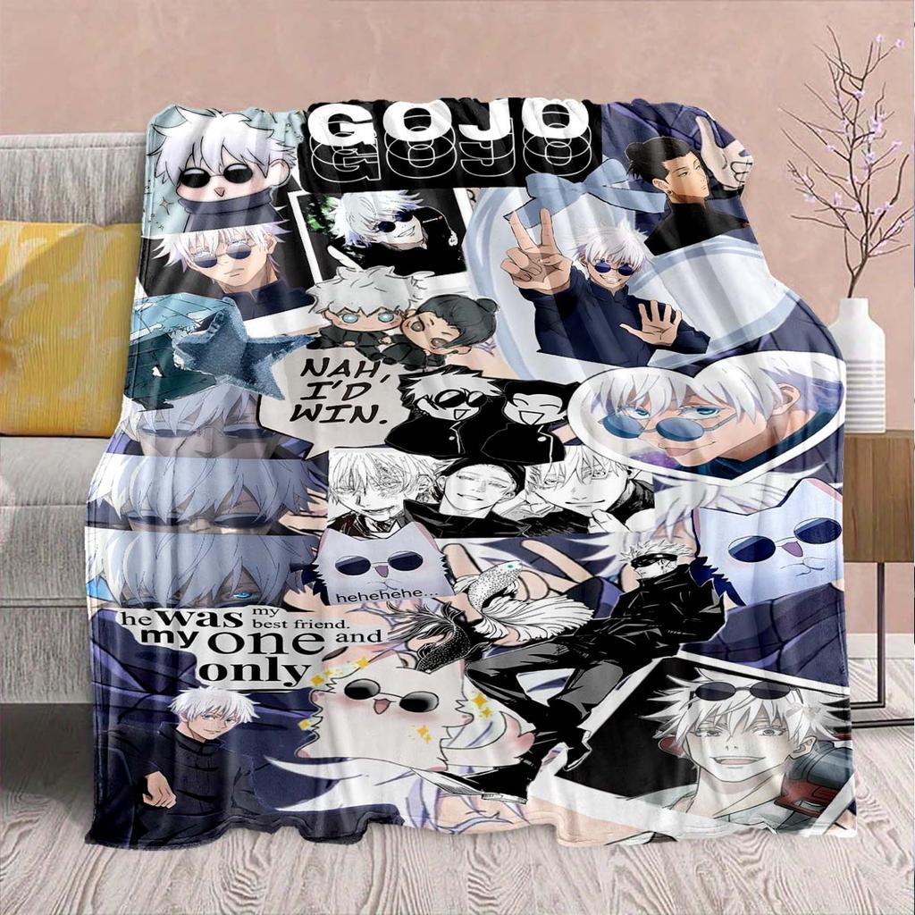 Jujutsu Kaisen Flannel Lounge Blanket Warm Soft Cozy Throw Lightweight Sofa Bed Home Decor -QJY