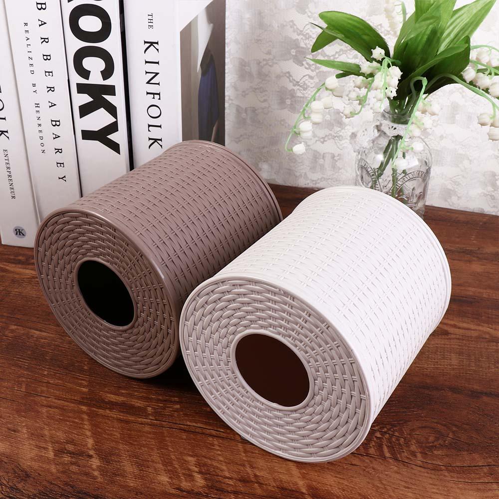 Decorative Simulation Rattan Tissue Storage Box Roll Paper Rack Container Bathroom