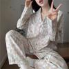 Spring and Autumn Women's Pajamas Family Clothing A Set of Girls Long Sleeve Pants Printed Cute Cat Pajamas Family Clothing