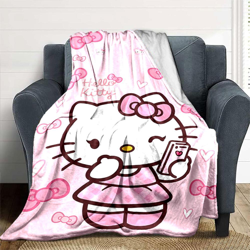 1 шт. Плед Hello Kitty Легкий фланелевый плед для дивана, кровати, путешествий, кемпинга, гостиной, офиса, дивана, кресла