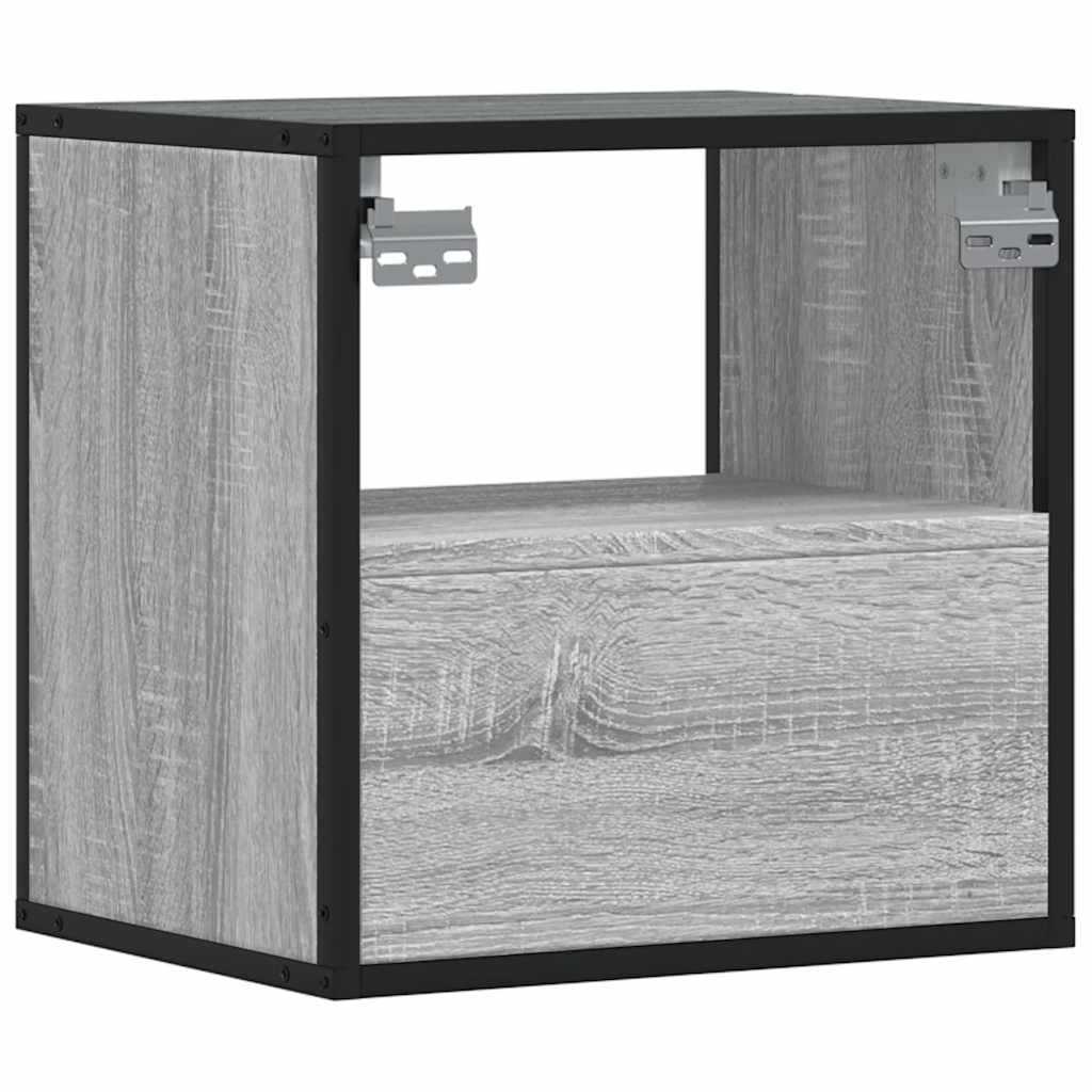 Wall Mounted Nightstands Set of 2 Grey Sonoma 40 x 31 x 39.5 cm