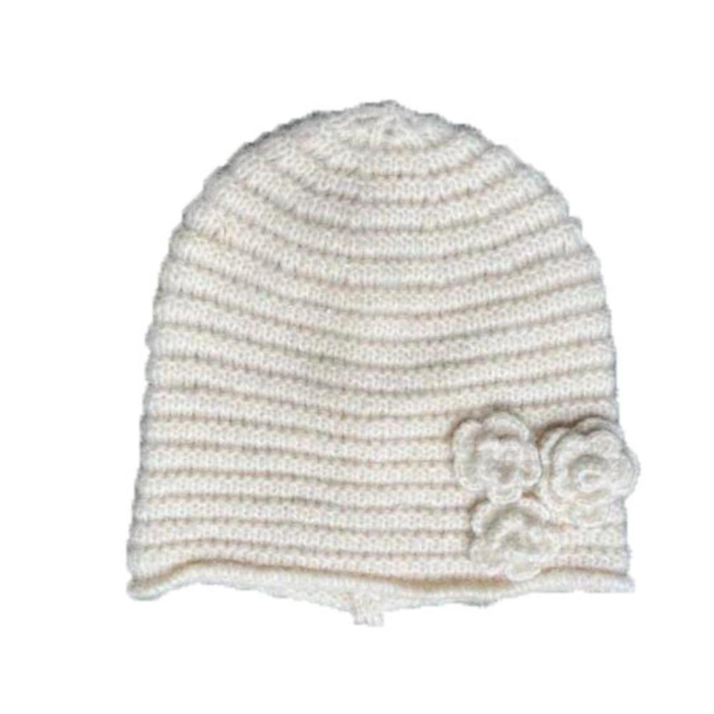 Solid Color Knitted Woolen Hat Korean Style Flower Beanie Hat Versatile Winter Warm Hat Girl