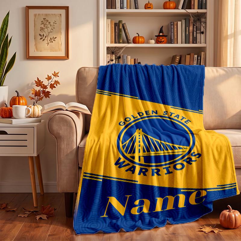Golden State Warriors Custom Flannel Blankets Soft Warm Cozy Throws for Home Decor Holiday Gifts