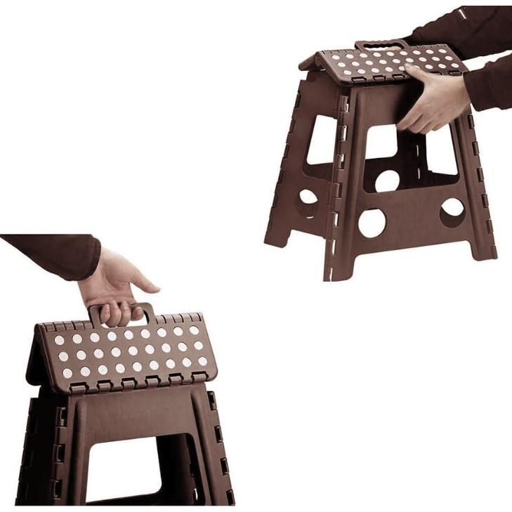 Stołek Taboret Składany Krzesło 40Cm Wytrzymałe Duże Antypoślizgowe Nóżki