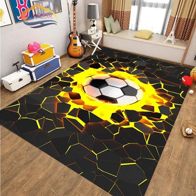 Football Pictures Rug Cartoon Football Living Room Decoration S Bed Non-slip Carpet Home Entrance Door Mat Kids