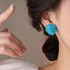 Sweet Style Glass Crystal Stud Earrings for Women Fresh Simple Rice Beads Flower Cluster Earring New Trendy Jewelry Daily Wear B