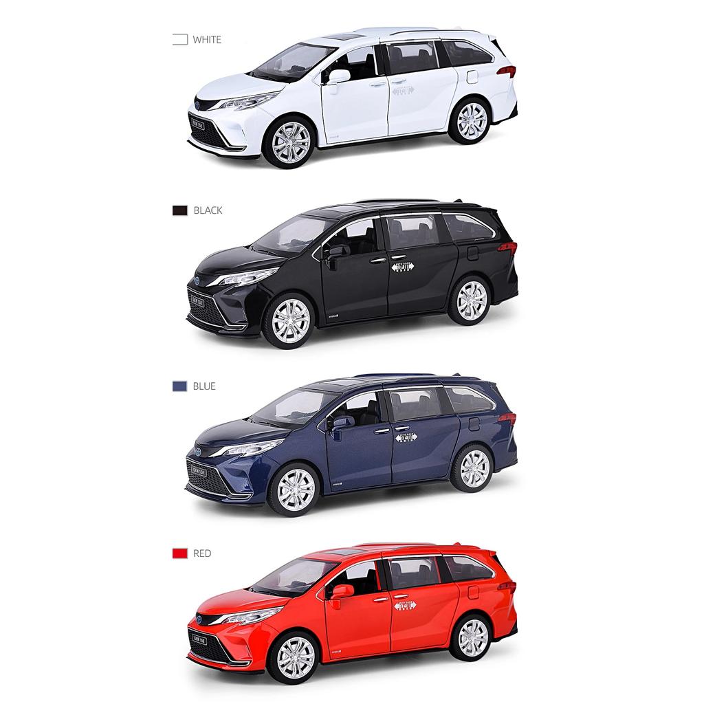 1/24 Toyota Sienna Granvia MPV Van Alloy Diecasts & Toy Vehicles Metal Toy Car Model Sound and Light Collection Kids Toy