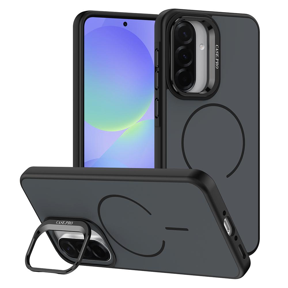 For Samsung Galaxy A15 5G / 4G Case Skin-touch PC + TPU Magnetic Phone Cover with Lens Frame Kickstand