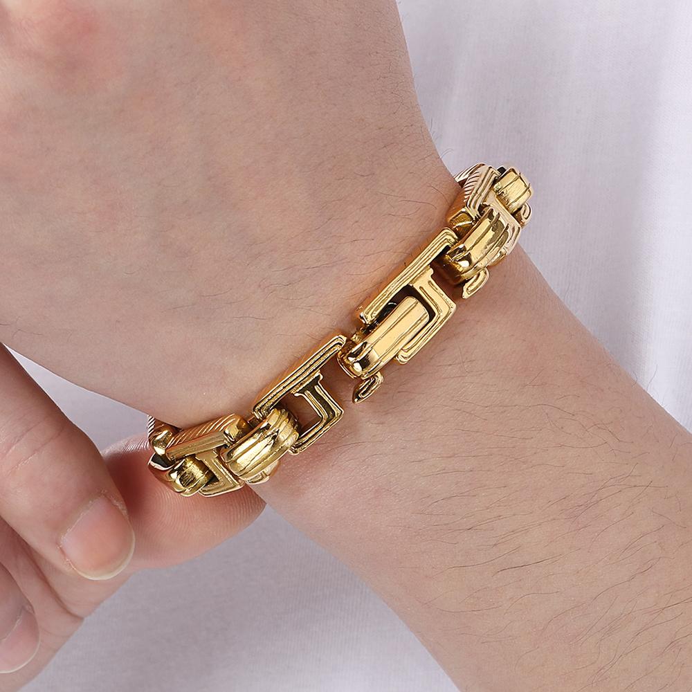 Винтажный мужской браслет из нержавеющей стали для мужчин, крутой, ширина 12 мм, открытые звенья цепи, браслеты мужские, длина 21,5 см