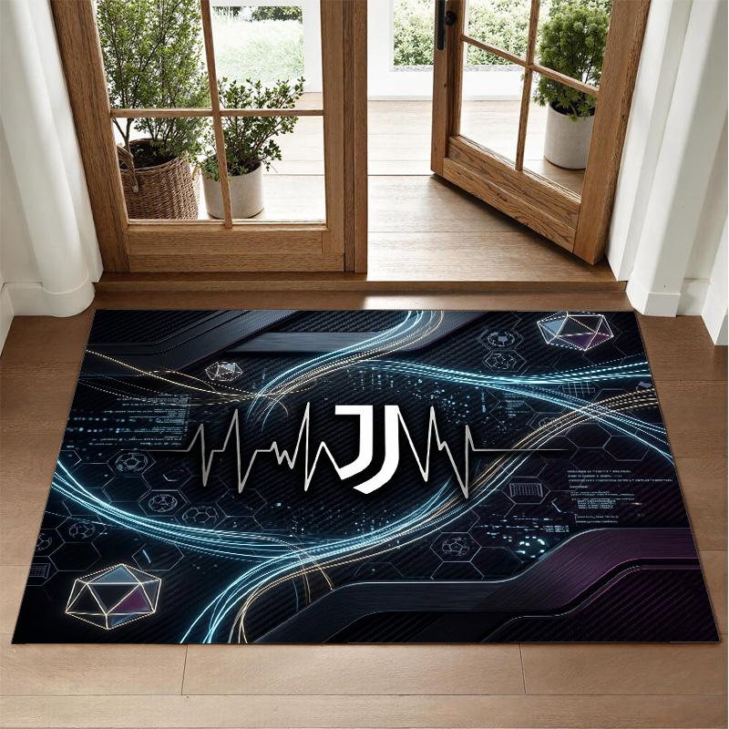 Juventus FC Design Crystal Velvet Rug Soft Decorative Mat for Bedroom Entrance