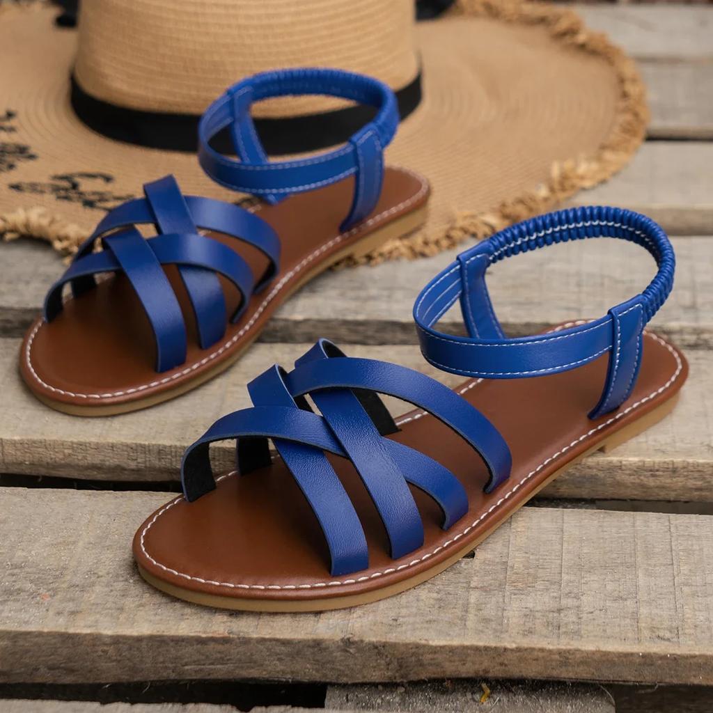 Chic Spring Essential: Women's Lightweight Flat Sandals with Easy-Fit Elastic Band, Perfect for All-Day Comfort and Style