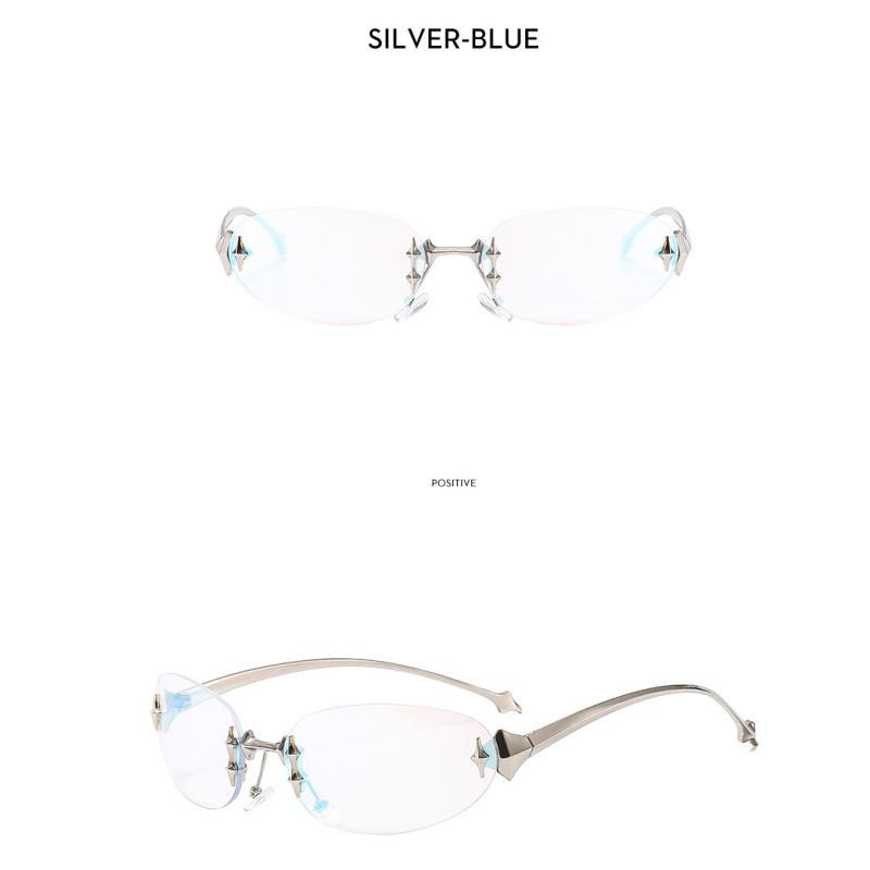 Women's Sunglasses, Star Rimless Sunglasses, Men's and Women's Retro Oval Sunglasses.