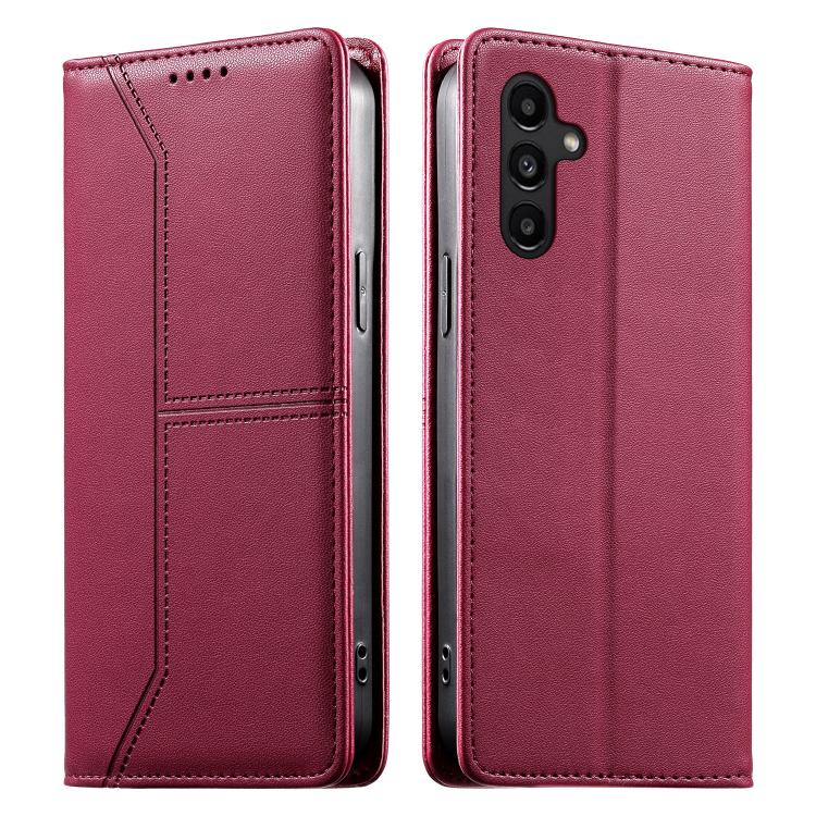 Stitched Line Magnetic RFID Vegan Leather Phone Case, Card Slots Wallet Shockproof Protective Flip Cover For Samsung Galaxy A06 / A07 4G / 5G
