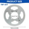 T8F 64T Sprocket, 54mm 4 Hole High Strength Steel Mini Motorcycle Sprocket for 47cc 49cc Mini Motorcycles ATV Quad Dirt Pit