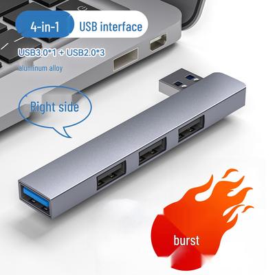 Трансграничный алюминиевый 4-портовый USB 3.0 разветвитель-хаб USB-C с боковым подключением