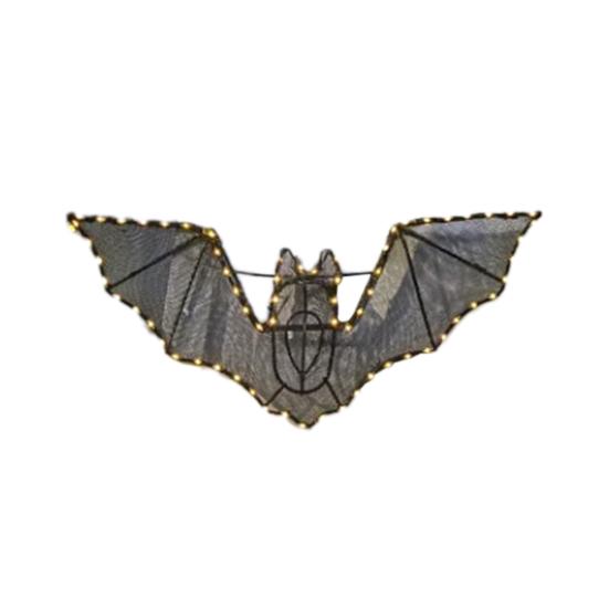 Halloween LED Bat Decoration Spooky Light Up Flying Bat Ornament for Holiday Indoor Outdoor Porch Tree Yard Lawn Decoration