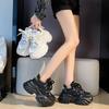 Модные женские кроссовки 7,5 см, черные теннисные туфли на платформе для женщин, новые спортивные туфли для папы с толстой подошвой и дышащей кожей