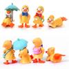 4 шт./набор зонтик-плащ, милая мультяшная утка, миниатюрная фигурка, украшения, желтые утята, фигурка для миниатюрного садового декора