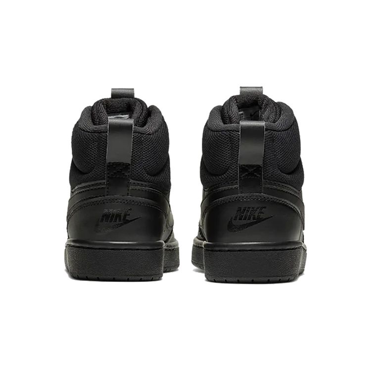 Nike Court Borough Mid 2 Comfortable High-Top Skate Shoes Kids Sneakers Black BQ5440-001