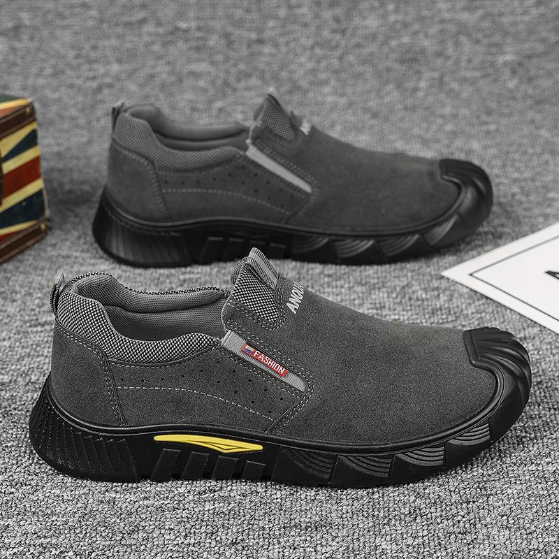Soft-soled Men's Shoes Autumn New Low-top Labor Insurance Shoes Men's Fashion Wear-resistant Work Shoes Black Versatile Casual Shoes