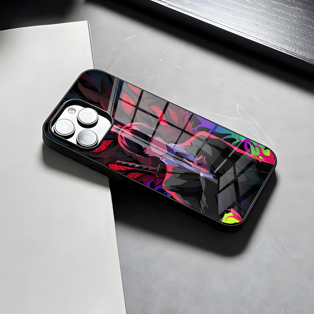 Чехол для телефона Chainsaw Man Для iPhone 17 Pro Max 15 Pro 16 14 Plus 12 13 Mini 11 Pro Ударопрочный Стеклянный Чехол