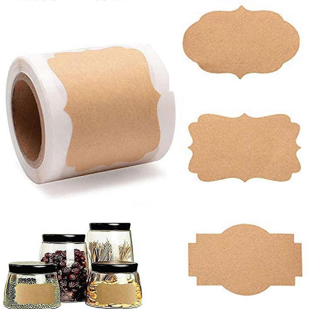 300 Pieces Vintage Kraft Label, Self Adhesive Labels, Kraft Paper Adhesive Labels, For Party Stickers, Diy Packaging, Mason Jars, Gift @BUGU