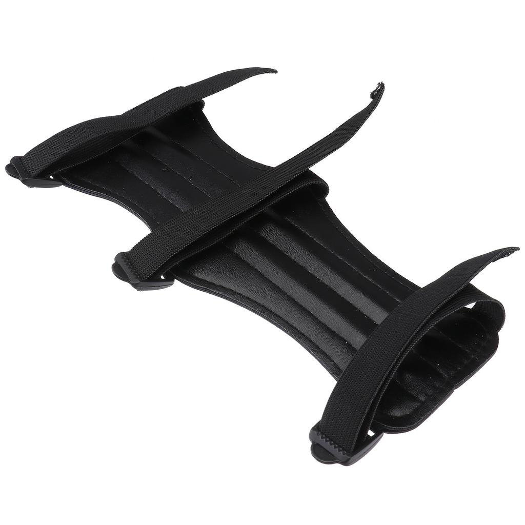 PU Protective Arm Guard Black Triple Buckle Strap Adjustable Forearm Sleeve for Recurve Hunting Practice