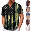 Мужские рубашки с короткими рукавами и пуговицами на День независимости. Мужские повседневные модные рубашки с короткими рукавами.