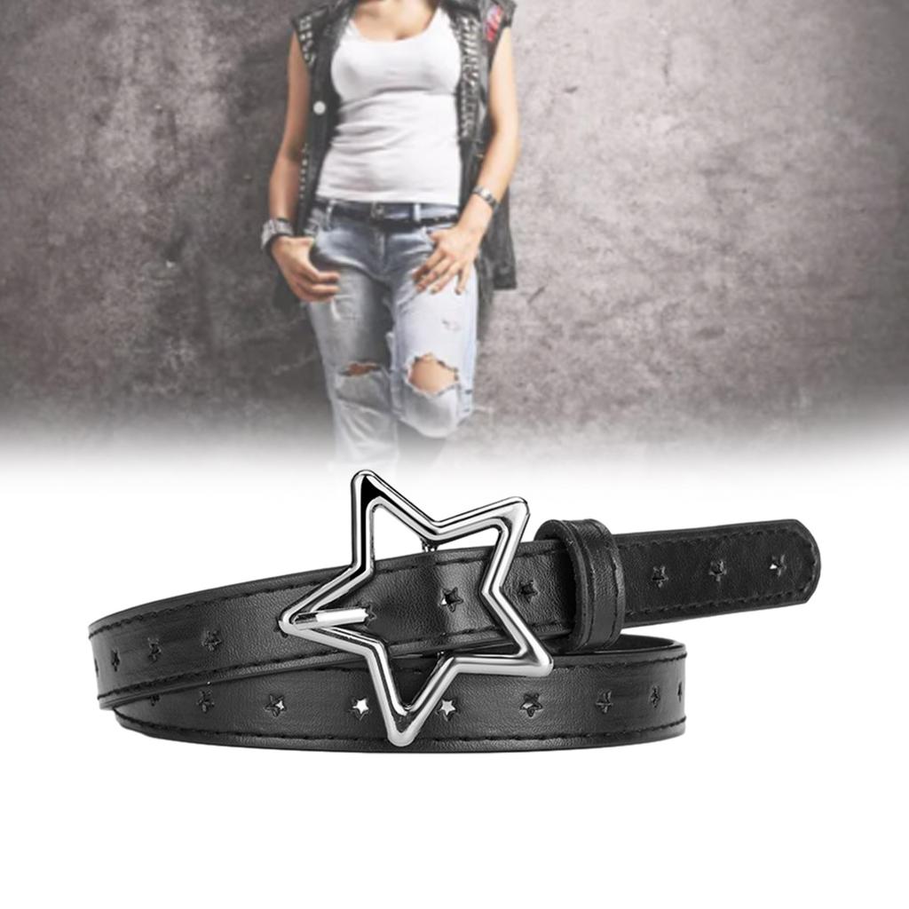 Adjustable Alloy Star Buckle Thin Waist Belt Vintage Style Belt Hot Girls Women Waist Belt for Coat Skirts Jeans