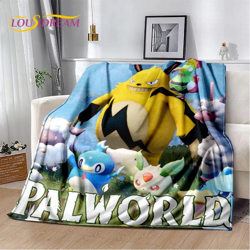3D Мультяшное Игровое Одеяло Palworld, Мягкое Пледовое Одеяло для Дома, Спальни, Кровати, Дивана, Пикника, Путешествий, Офиса, Покрывало для Отдыха, Детское