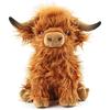 28cm Jumbo Highland Cow Plush Therapeutic Stress Relief Realistic Scottish Cattle Stuffed Animal Gift Adults