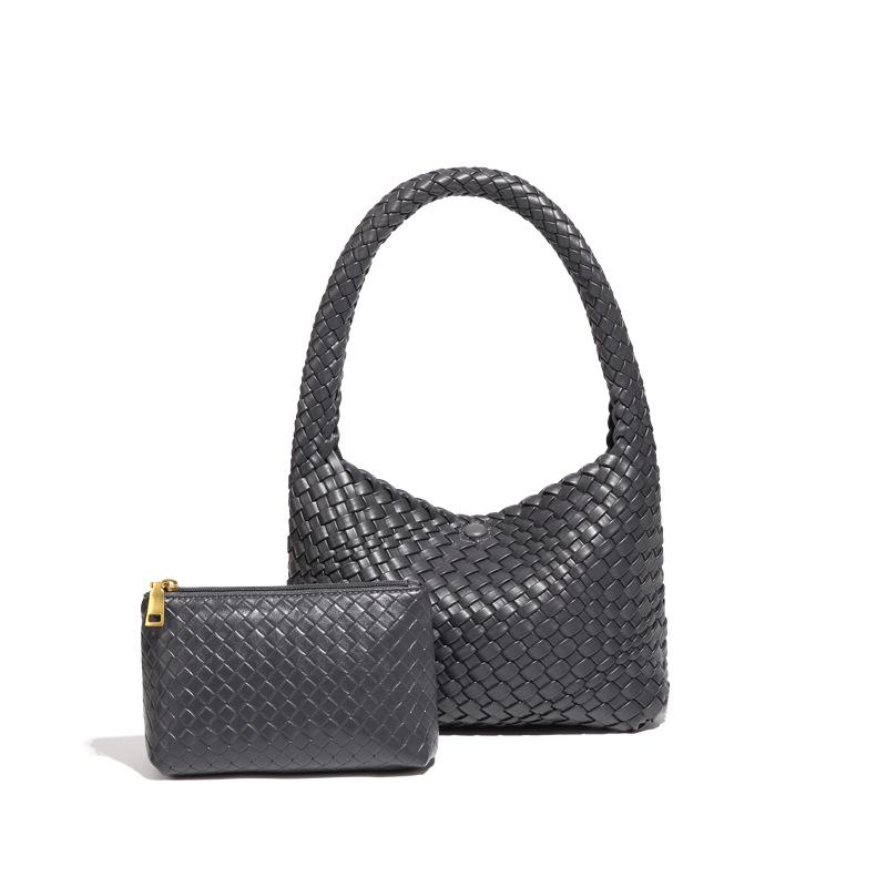 Трендовая ретро нишевая сумка подмышку модная и повседневная универсальная плетеная вручную сумка мягкая кожа большая вместимость ручная сумка сумка мать и дитя