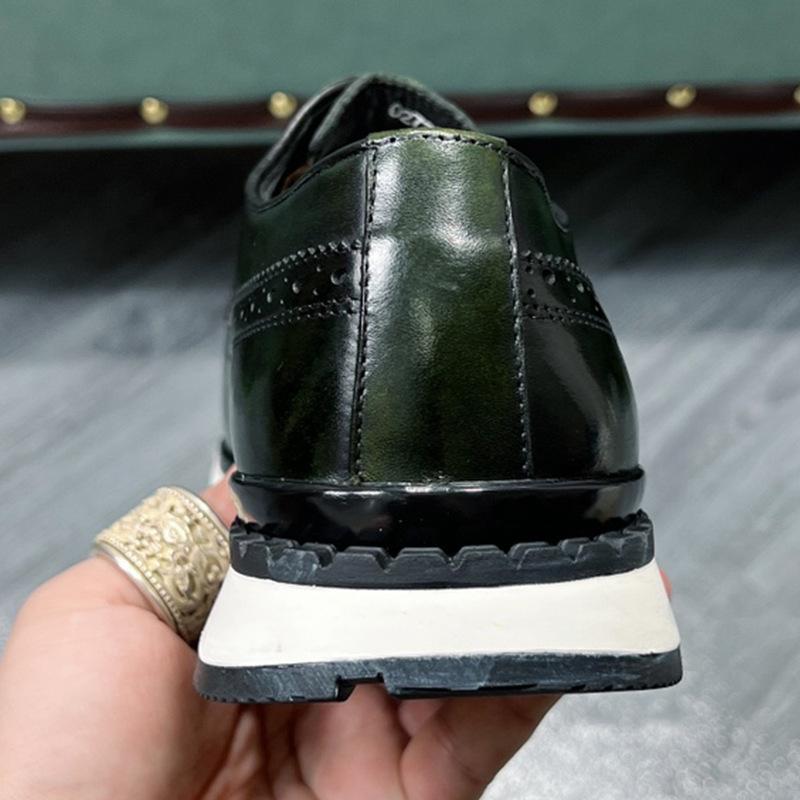 Модная весенняя повседневная обувь Мужская обувь из натуральной кожи Противоскользящая спортивная обувь Обувь для ходьбы на открытом воздухе Классическая остроносая дышащая кожаная обувь