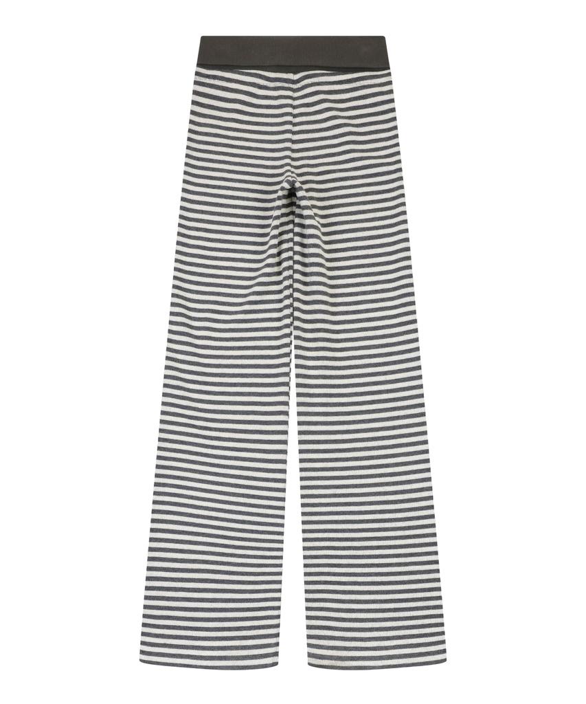 ORDINARY HOLIDAY Stripe Jersey Wide Pants [Charcoal]