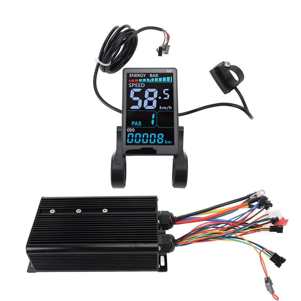 Electric Scooter Controller Kit Aluminum Alloy 72V 80A Sine Wave Controller M5 Color LCD Display for