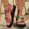 Fashion 2025 Summer New Rome Round Toe Flat Heel Women's Sandals Mixed Colors Light Comfort Outdoor Casual Plus Size Beach Shoes Zapatos