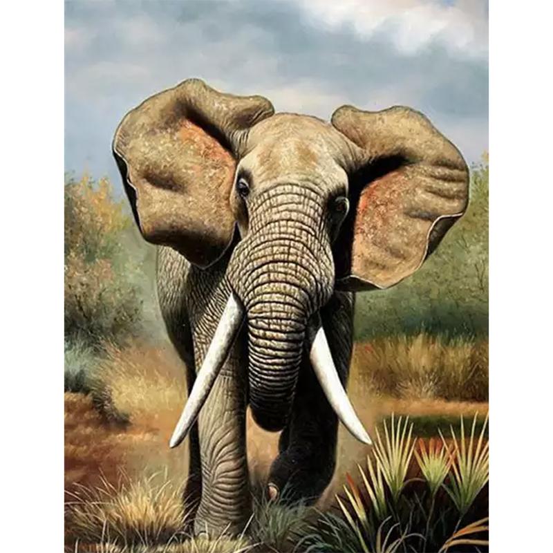 DIY Elephant 5D Diamond Painting Full Round Drill Rhinestone Animal Diamond Embroidery Cross Stitch Mosaic Kits Wall Art Decor