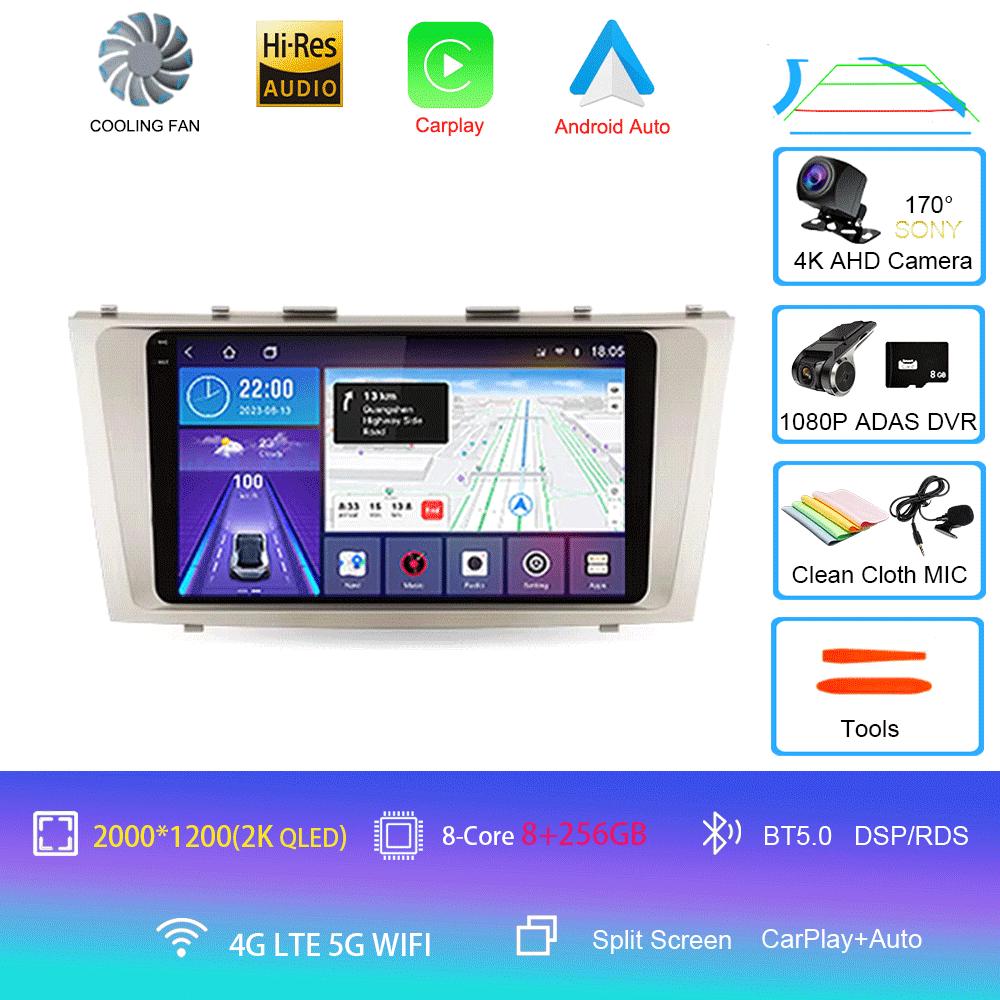 Android 14 Автомобильное радио для Toyota Camry 6 XV 40 50 2006 - 2011 Мультимедийный видеоплеер Навигация стерео GPS Нет 2din 2 din dvd