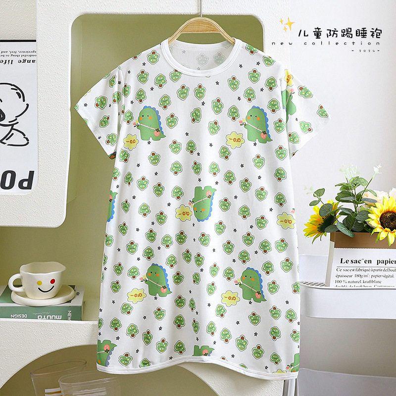 Baby Summer Thin Sleeping Bag, Children's Anti-Kick Sleeping Robe, Air-Conditioning Clothing, Baby Ice Silk One-Piece Crawling Suit, Pajamas