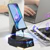 Будильник Bluetooth-динамик Планшетный мобильный телефон Подставка вращающаяся подъемная складная портативная зарядка Банк Светодиодный Цветной фонарь U-дисковый проигрыватель