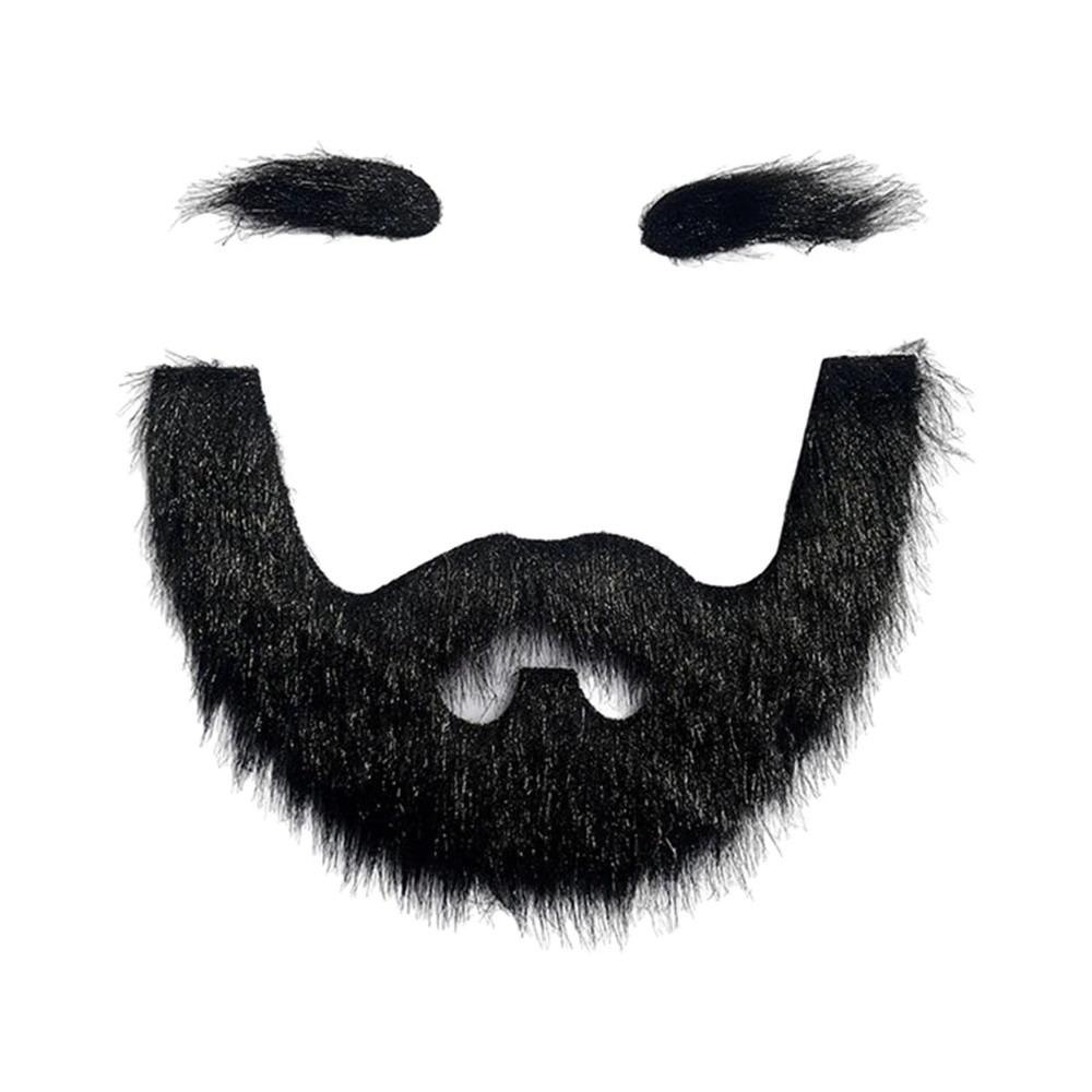 Realistic Fake Eyebrow Self Adhesive Cosplay Beard Props Fake Mustache Halloween