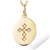 [R1693] - White Gold 'Cross' Gold Plated Pendant - 15x13 Mm