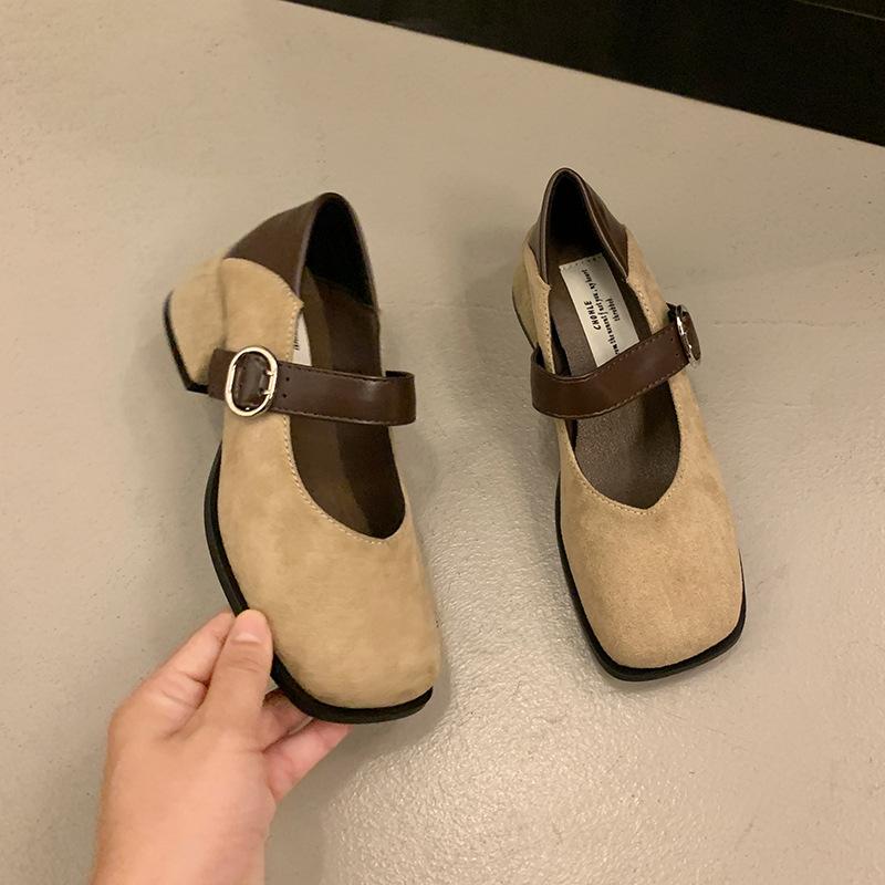 Французские ретро туфли-лодочки на толстом каблуке с леопардовым принтом, женские, 2025, новые осенние, с ремешком на подъеме, Мэри Джейн, обувь Doudou для ношения с юбкой, оптом