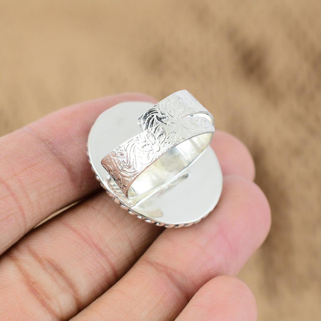 925 Sterling Silver Oval Pink Touramline Gemstone Unique Anniversary Mother Ring